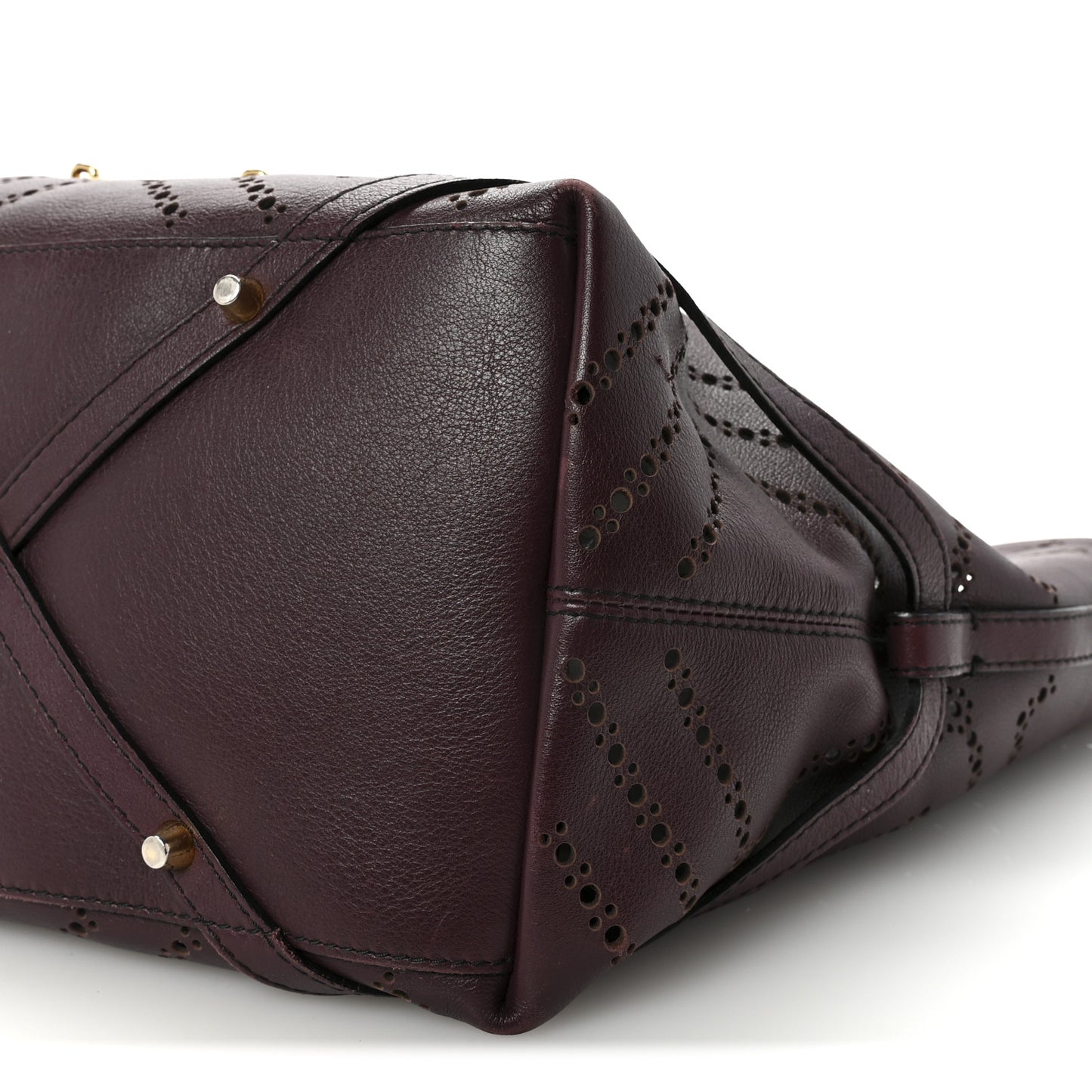 Calfskin Perforated Medium Salisbury Tote Burgundy