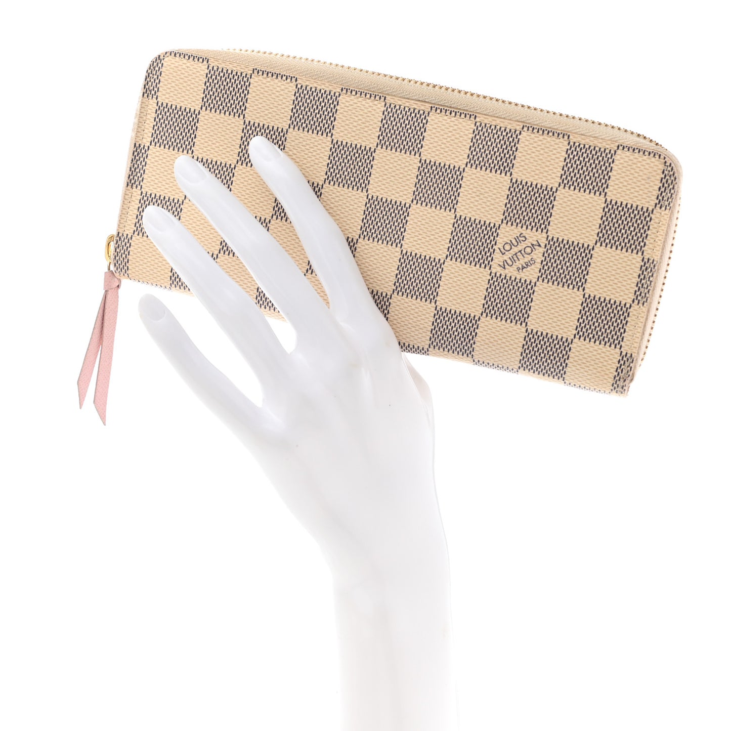 Damier Azur Clemence Wallet Rose Ballerine