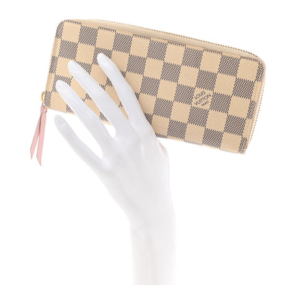 Louis Vuitton Damier Azur Clemence Wallet Rose Ballerine 2 of 9