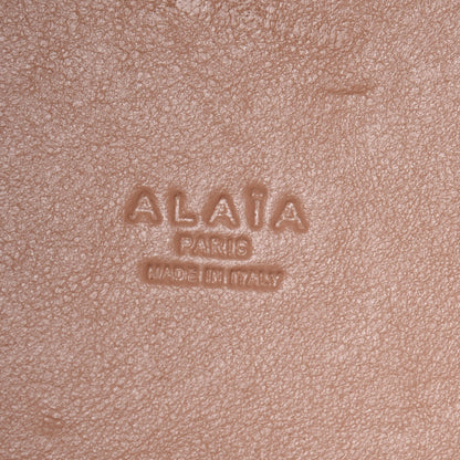 Alaia Calfskin Lux Laser Cut Studded Shoulder Bag White 6 of 14