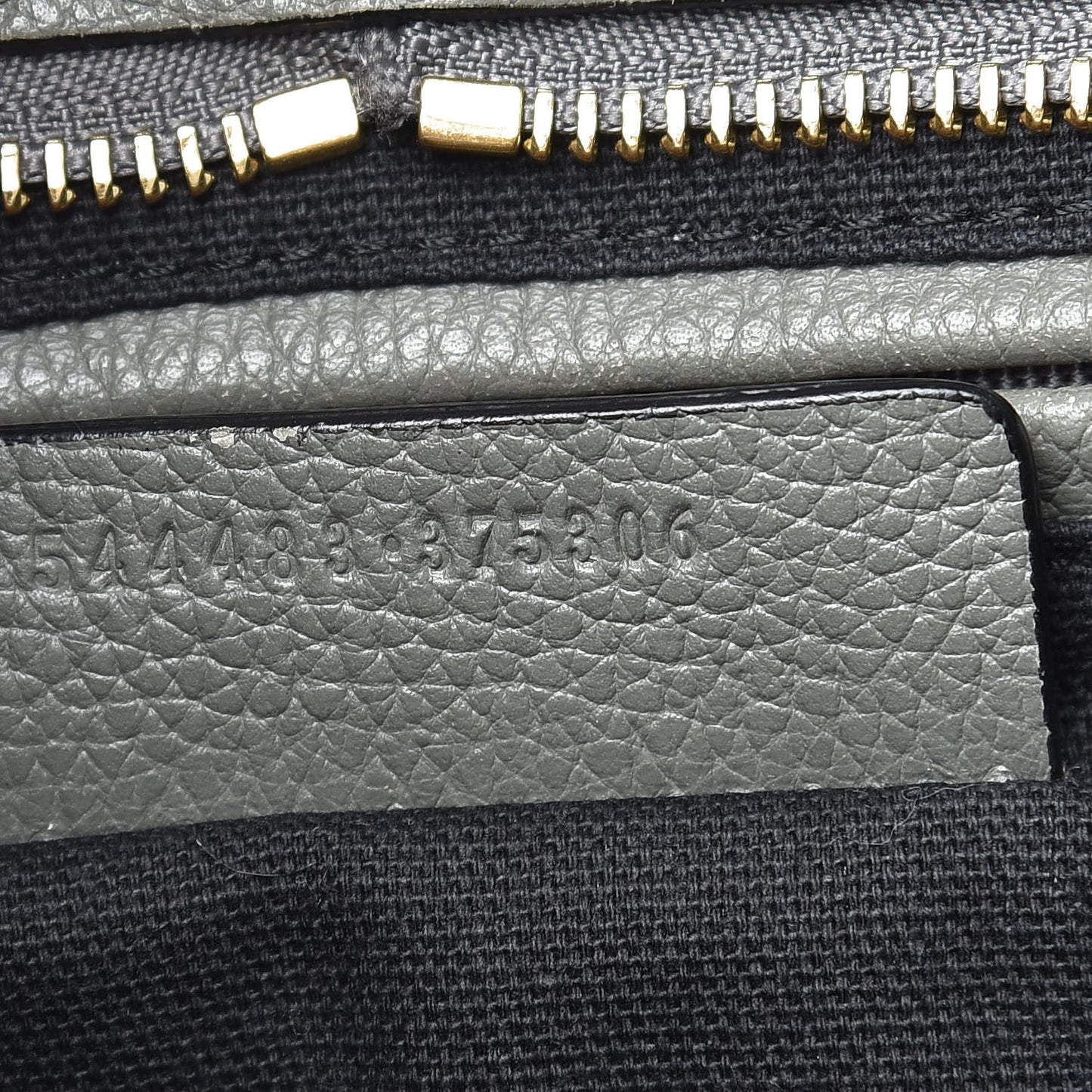 Pebbled Calfskin Small Skull Padlock Zip Around Tote Dark Grey