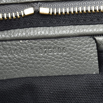 Alexander McQueen Pebbled Calfskin Small Skull Padlock Zip Around Tote Dark Grey 7 of 17