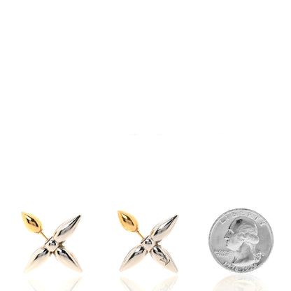Louis Vuitton Metal Louisette Earrings Silver Gold 2 of 5