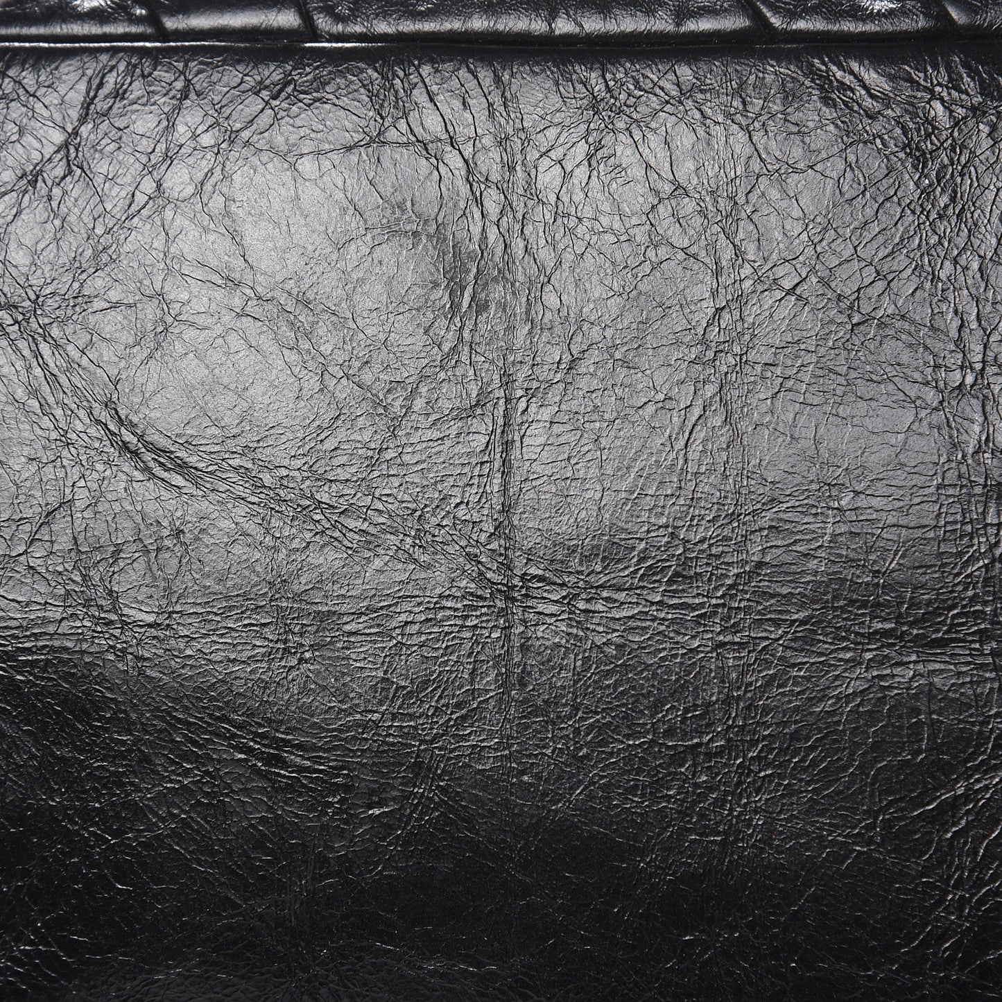 Glazed Calfskin Twisted Tote Black