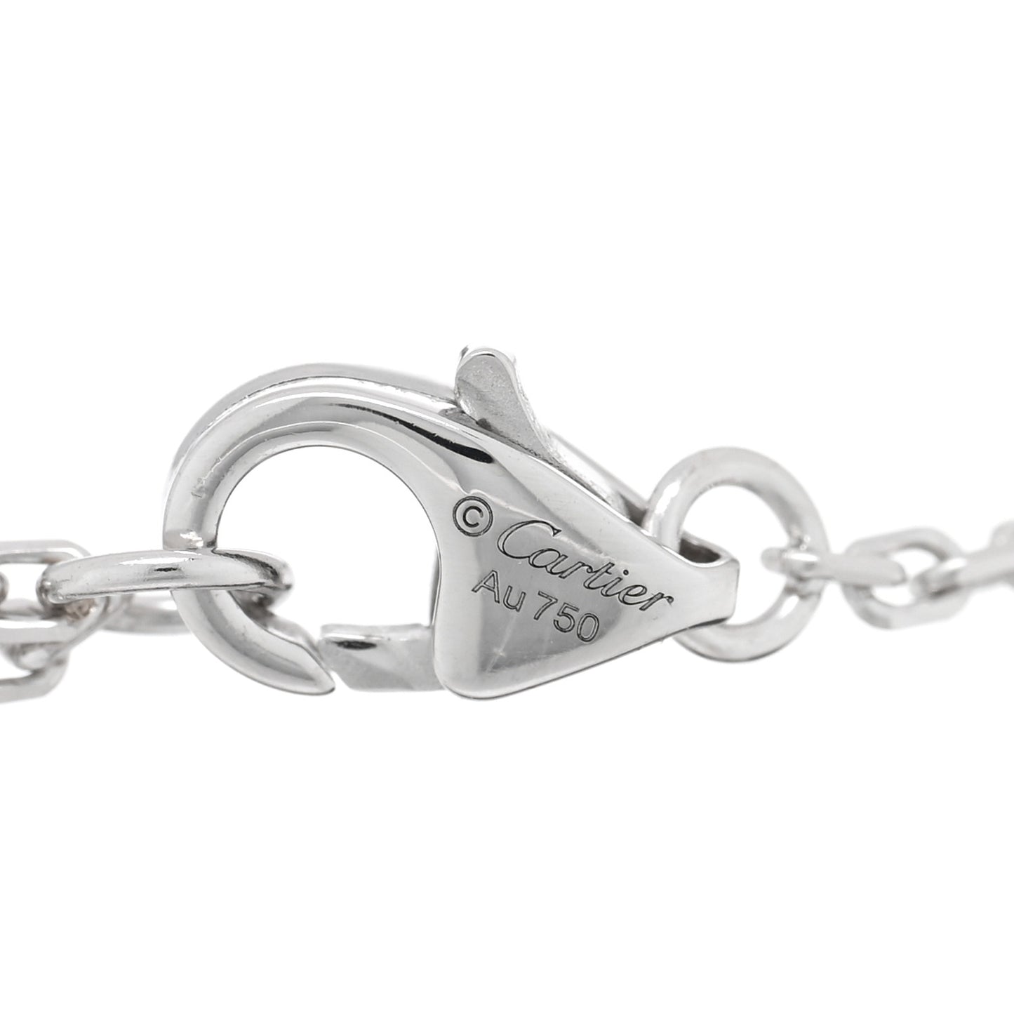 18K White Gold Diamond Pave Love Chain Bracelet