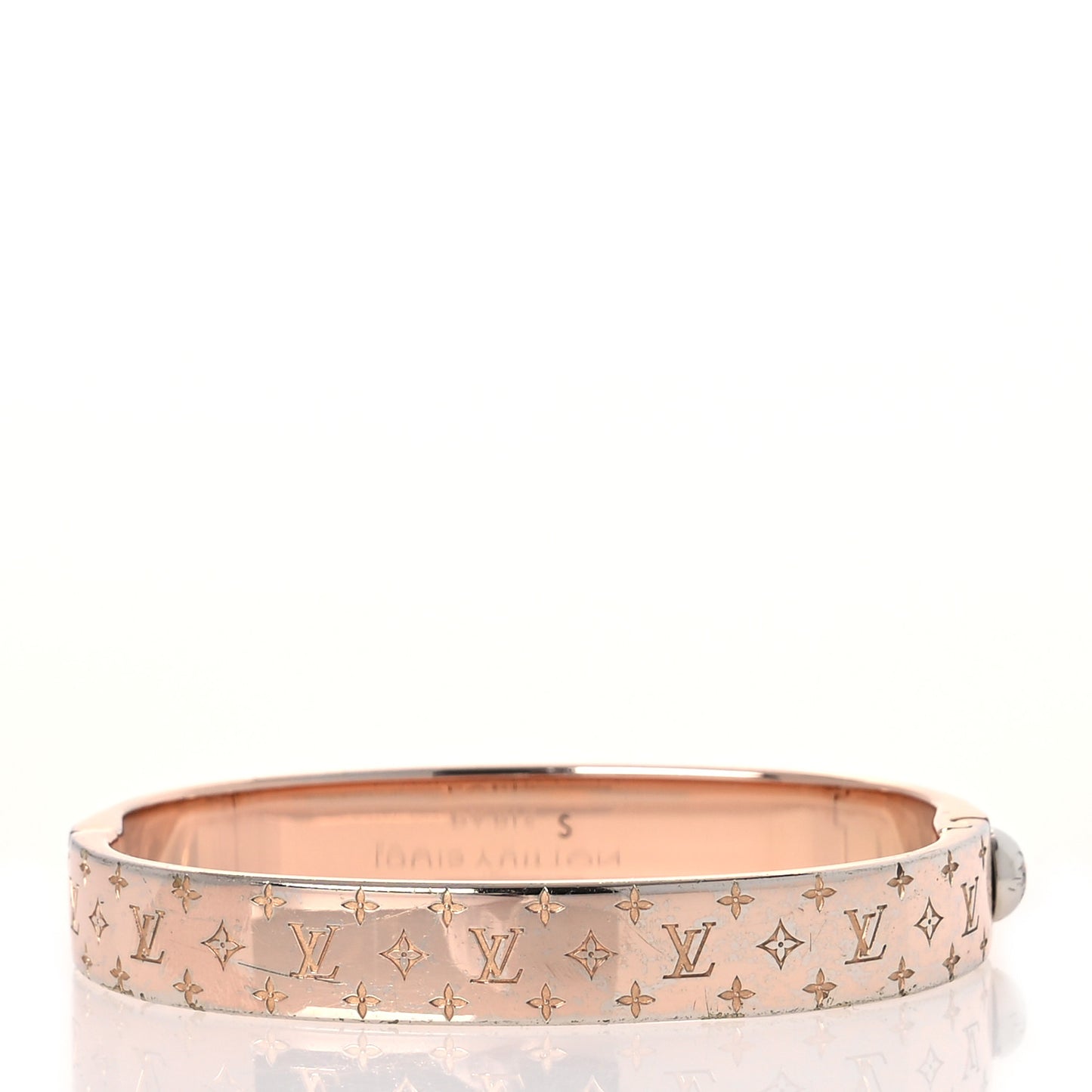 Brass Monogram Nanogram Cuff S Pink Gold