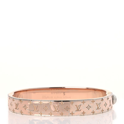 Louis Vuitton Brass Monogram Nanogram Cuff S Pink Gold 3 of 6