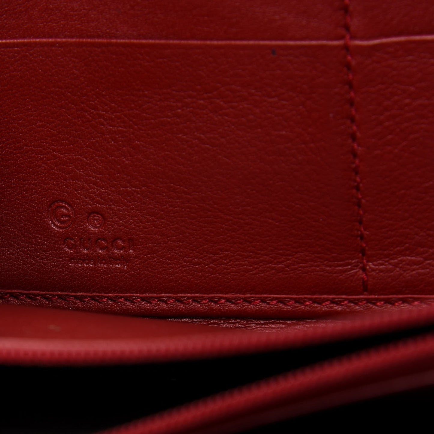 Microguccissima Zip Around Wallet Red
