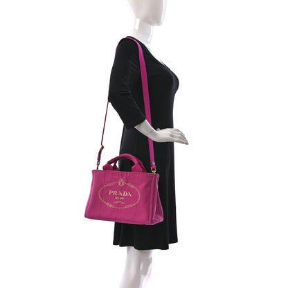 Prada Canapa Small Logo Tote Fuxia 2 of 17