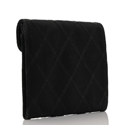 Chanel Satin Stitched Compact Card Case Black 3 of 9