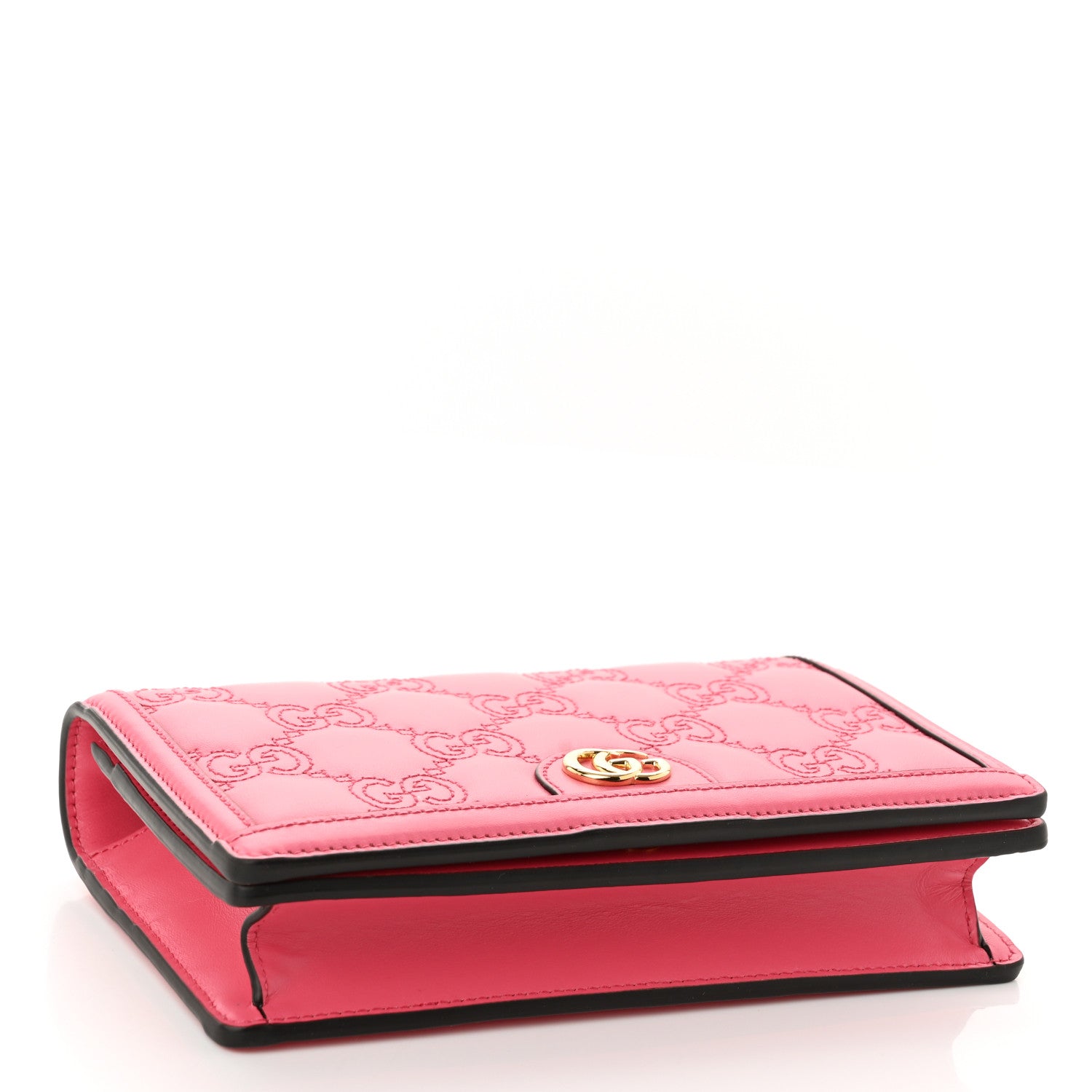 Gucci Calfskin GG Matelasse Chain Wallet Rhodamine Pink 4 of 10