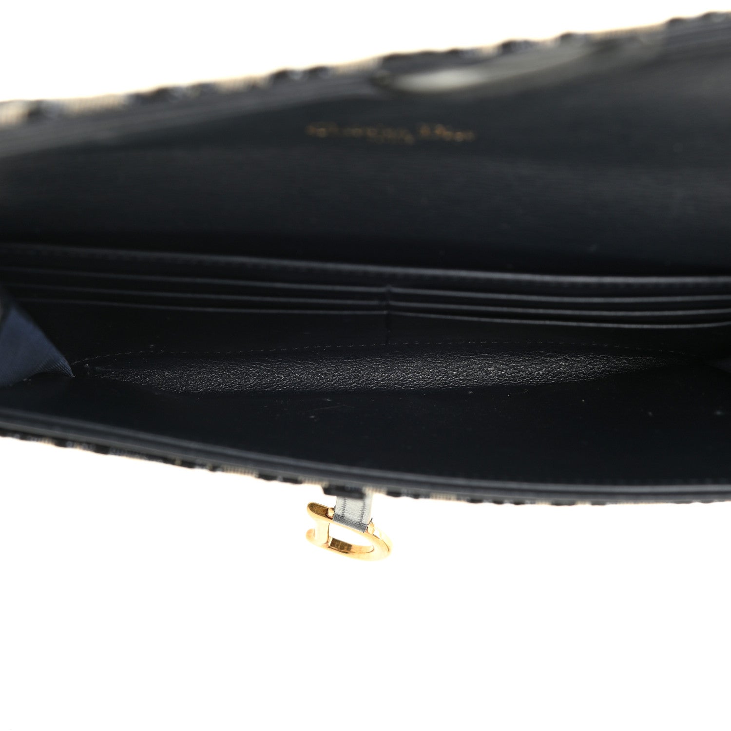 Christian Dior Oblique Saddle Chain Long Wallet Blue 6 of 12