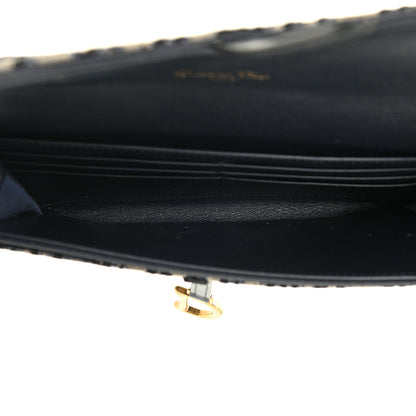 Christian Dior Oblique Saddle Chain Long Wallet Blue 6 of 12