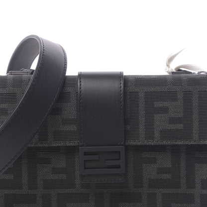 Fendi Recycled Fabric Jacquard Vitello Grace FF 1974 Baguette Belt Pouch Asfalto Black 10 of 10
