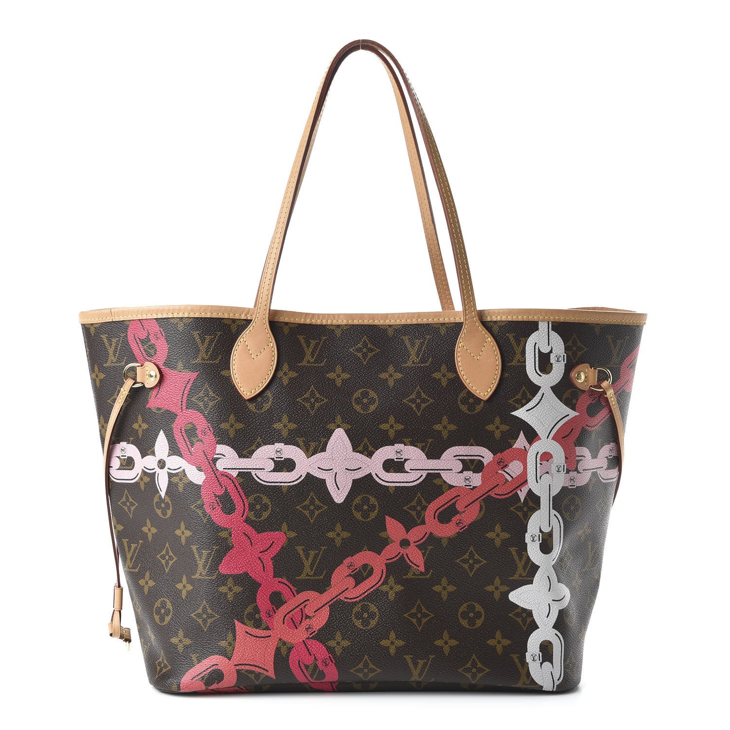 Monogram Bay Neverfull MM Rose Ballerine Poppy