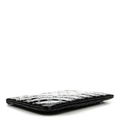Chanel Patent Calfskin Double Stitch Quilted Cosmetic Case Black 4 of 9