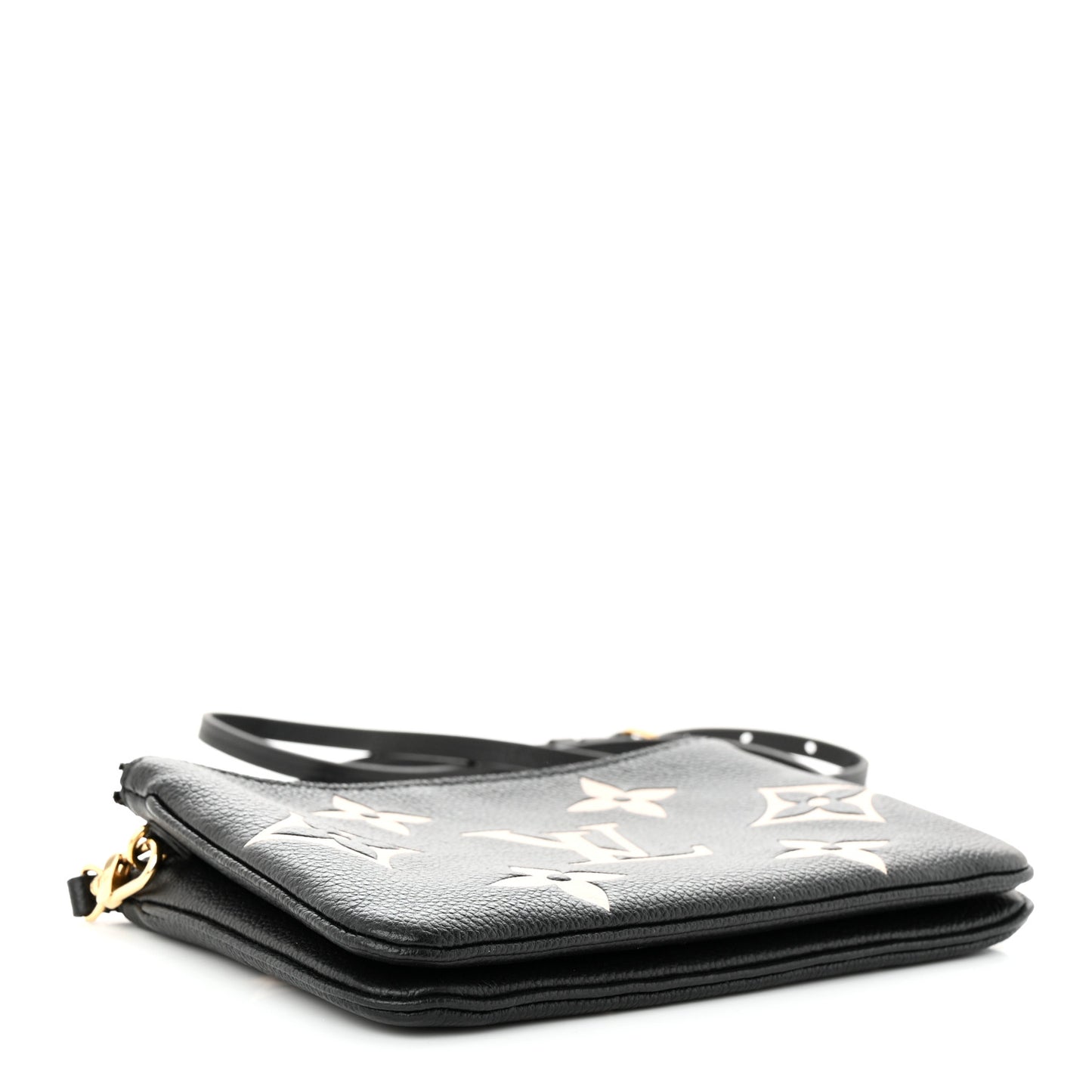 Empreinte Monogram Giant Double Zip Pochette Black Cream