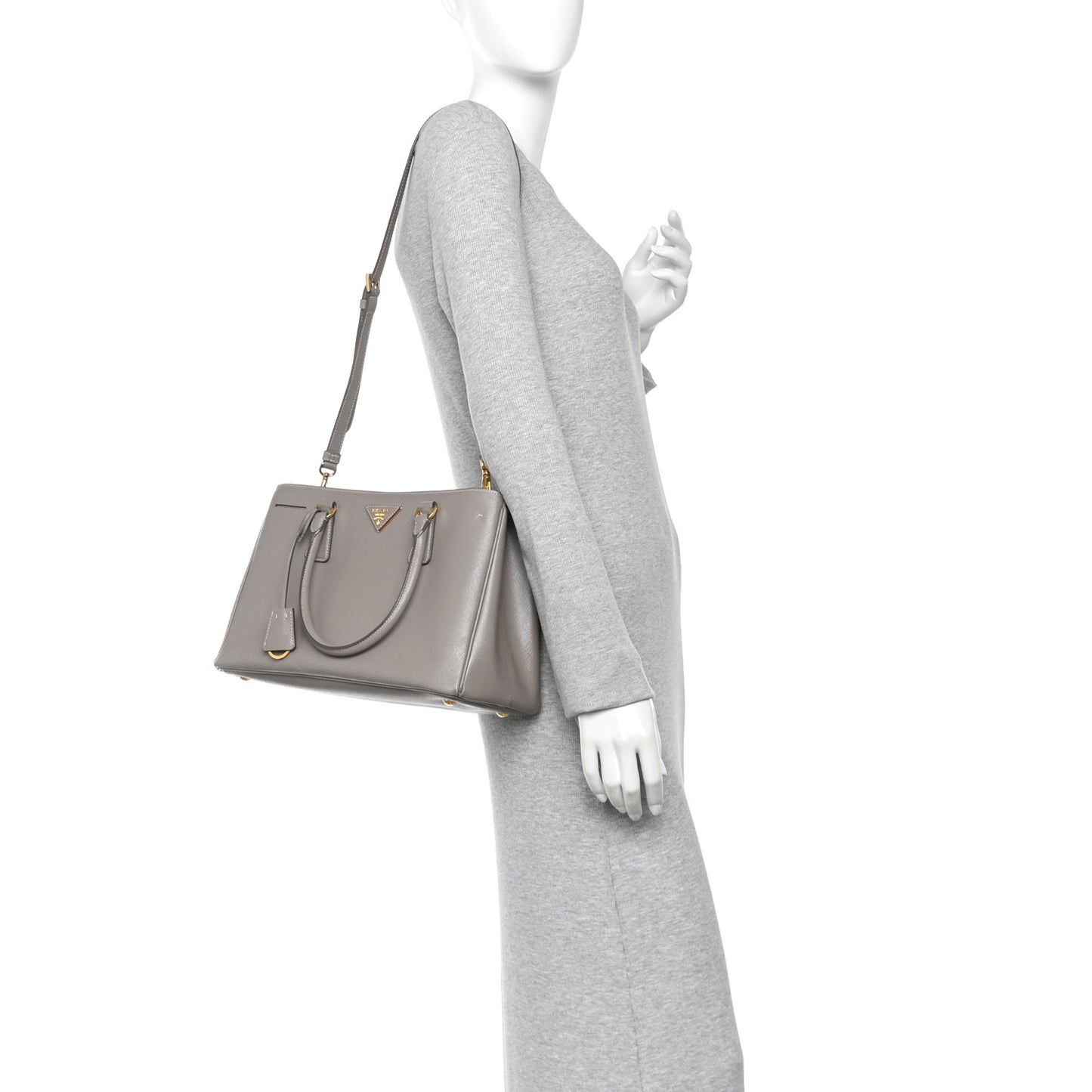 Saffiano Lux Medium Tote Argilla