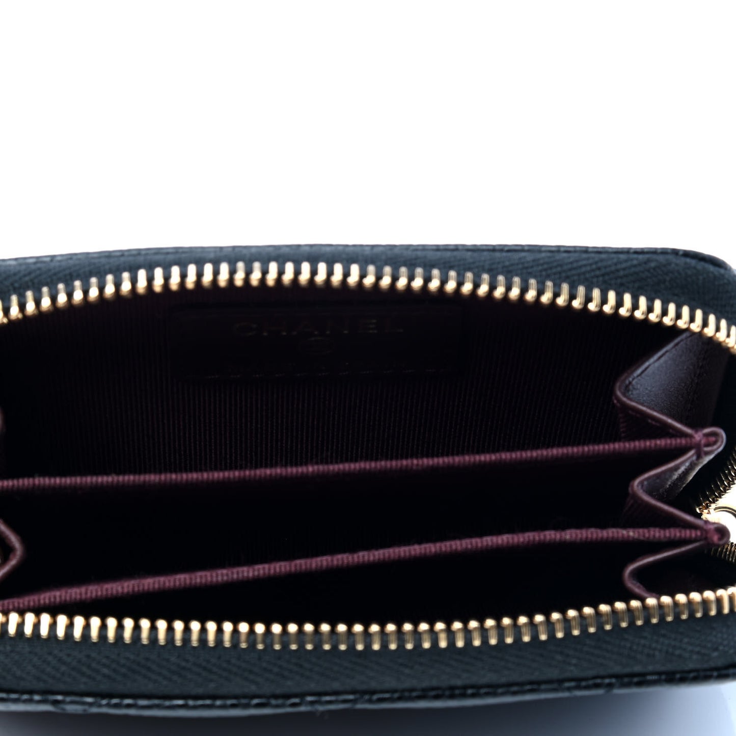 Caviar Quilted Zip Coin Purse Black