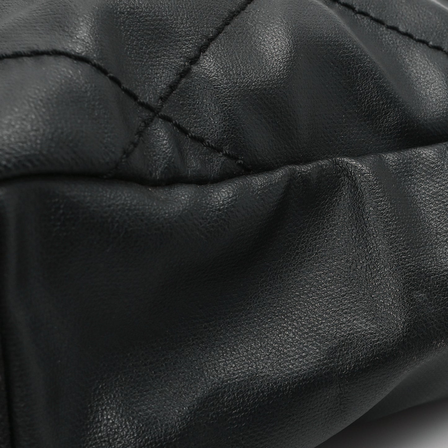 Coated Canvas Quilted Small Paris Biarritz Tote Black