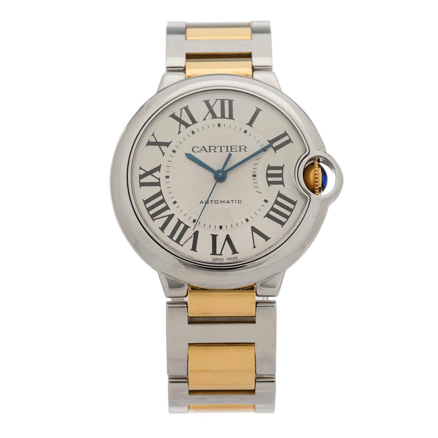 Stainless Steel 18K Yellow Gold 36mm Ballon Bleu De Cartier Automatic Watch