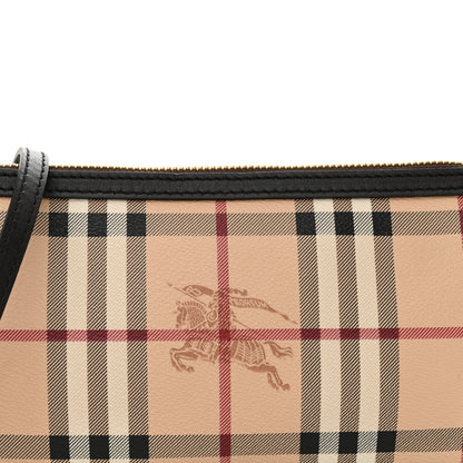 Burberry Haymarket Check Small Peyton Crossbody Clutch Bag Chocolate 7 of 11