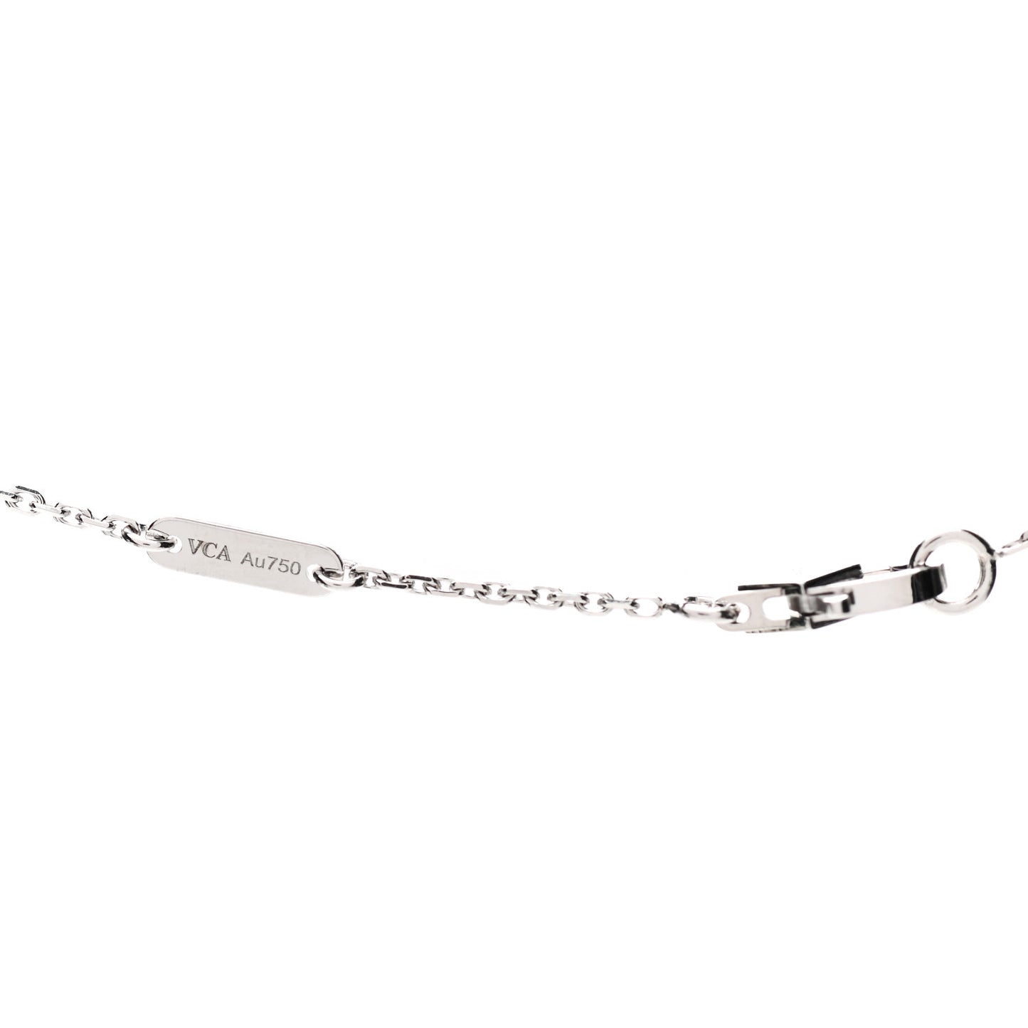 18K White Gold Diamond Sweet Alhambra Pendant Necklace