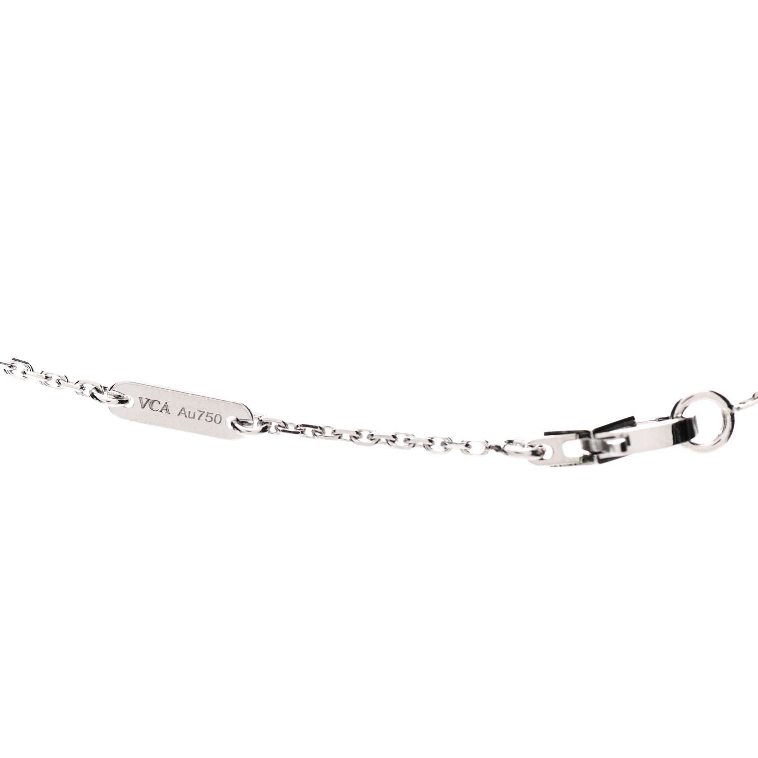 Van Cleef & Arpels 18K White Gold Diamond Sweet Alhambra Pendant Necklace 4 of 5