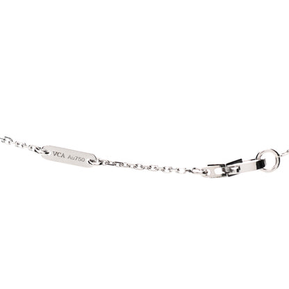 Van Cleef & Arpels 18K White Gold Diamond Sweet Alhambra Pendant Necklace 4 of 5