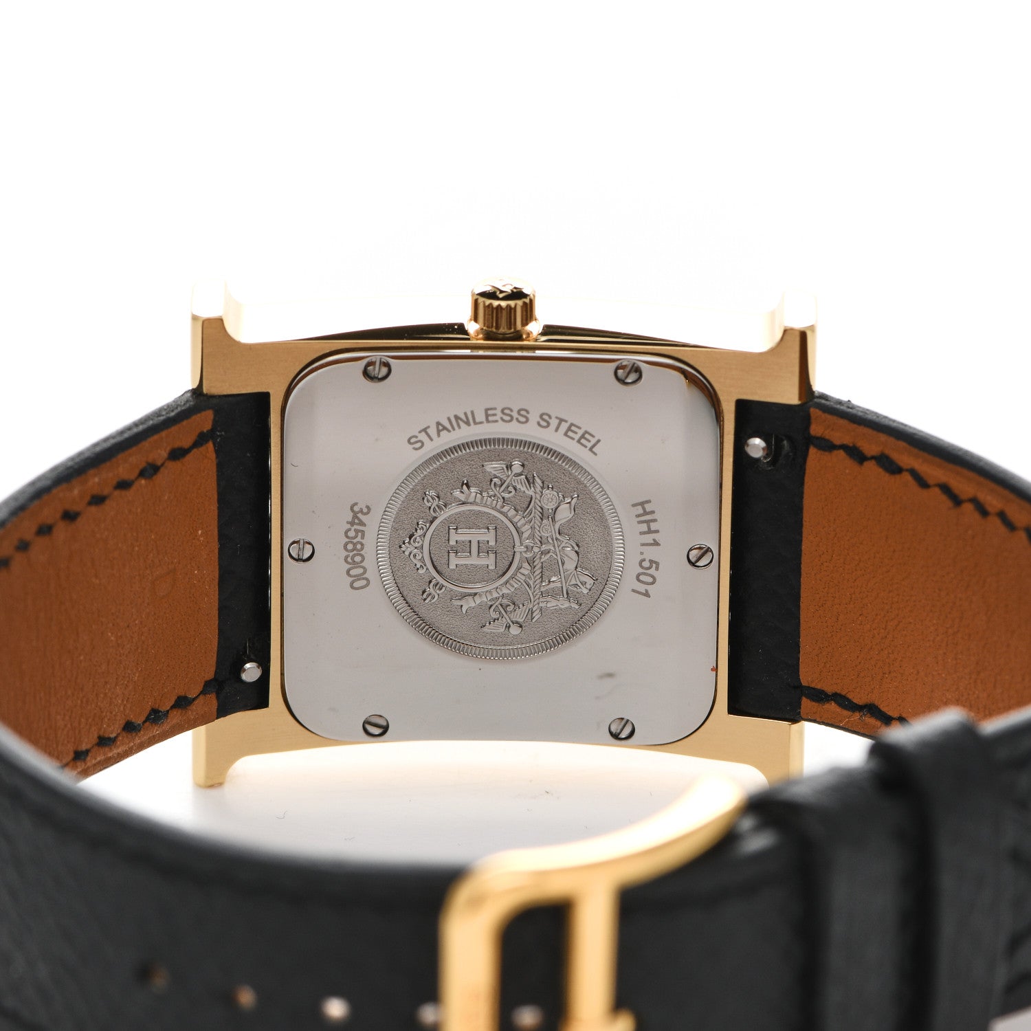 Hermes Stainless Steel Epsom 26mm Heure H Hour Quartz Watch Noir 4 of 5