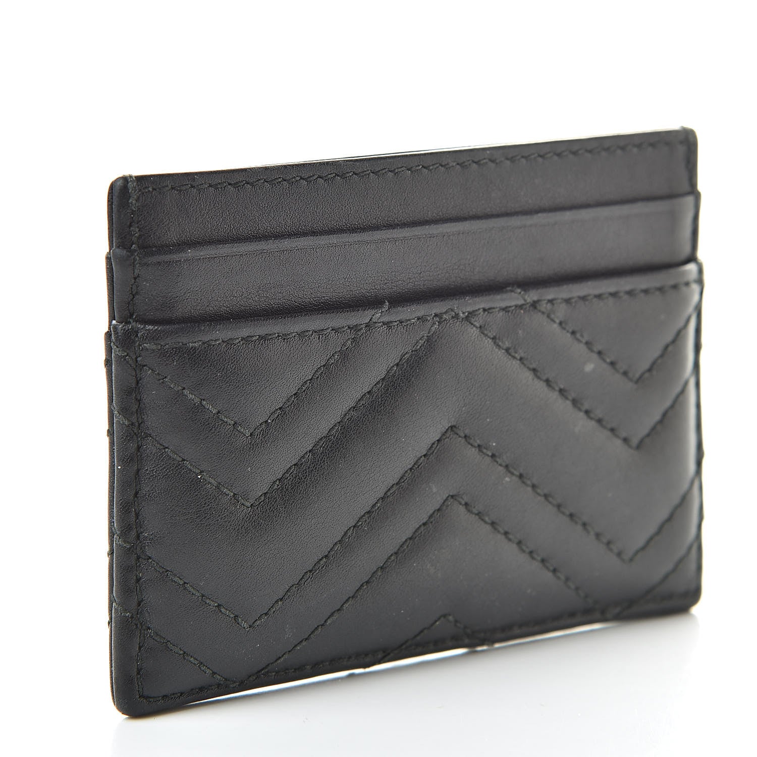 Gucci Calfskin Matelasse GG Marmont Card Holder Black 3 of 7
