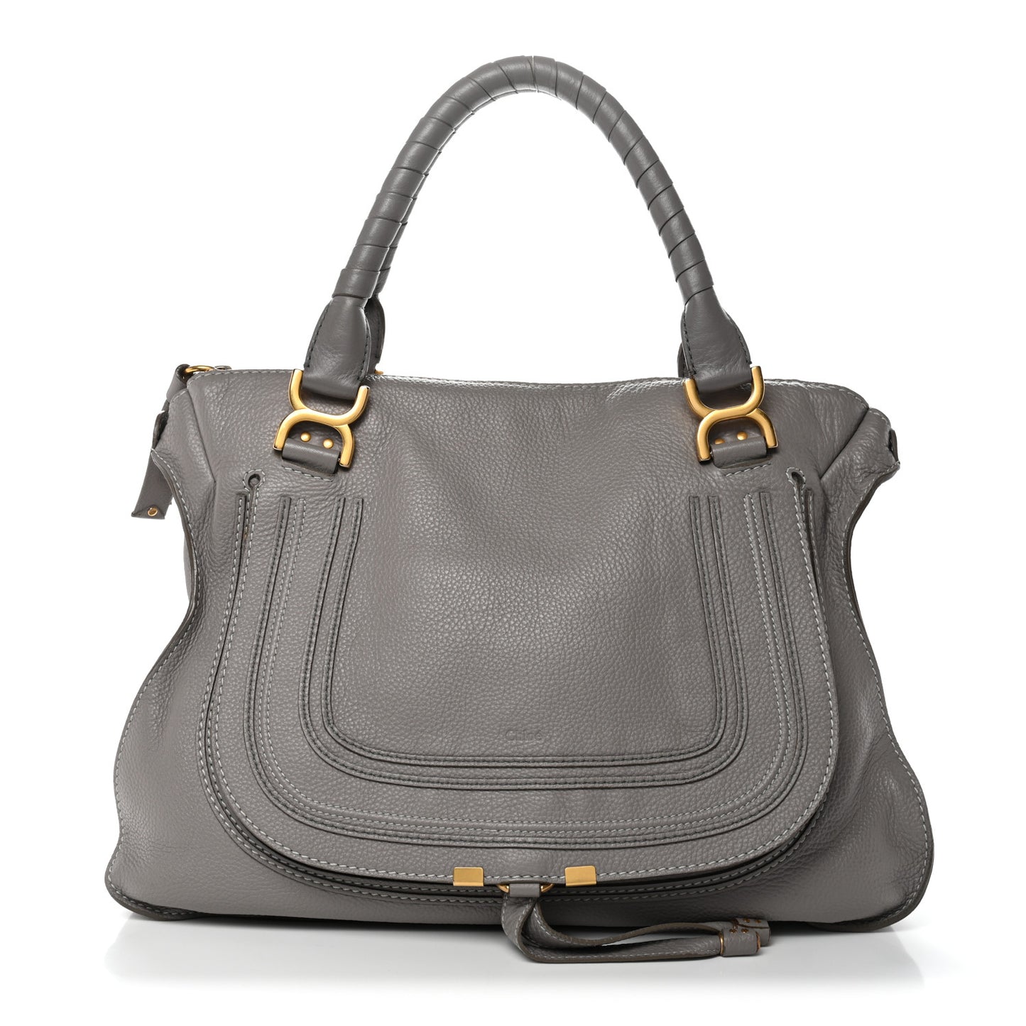 Calfskin Large Marcie Satchel Cashmere Grey