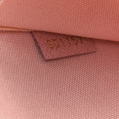 Louis Vuitton Damier Azur Pochette Felicie Chain Wallet Rose Ballerine 8 of 17