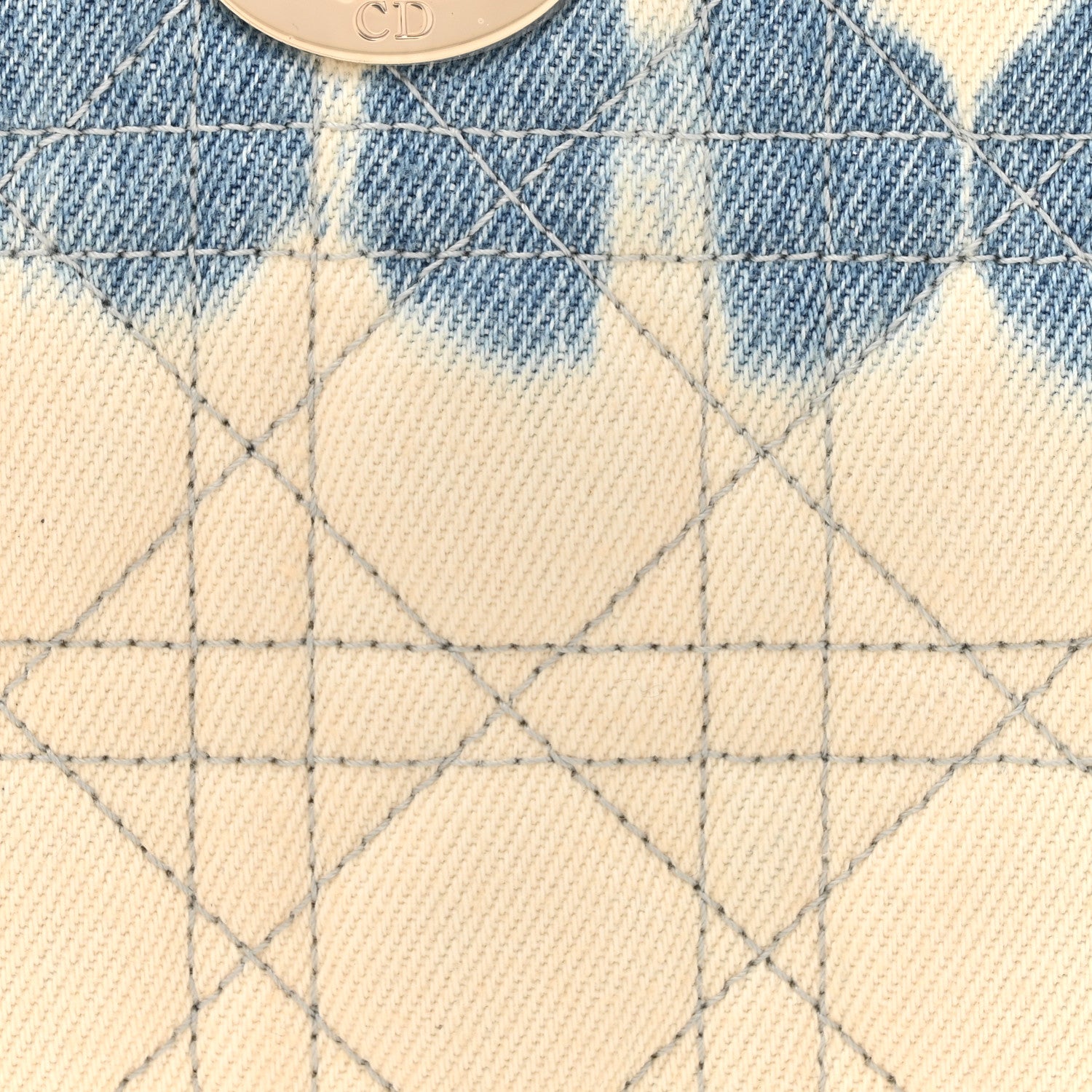 Christian Dior Denim Cannage Lady D-Joy White Blue 8 of 10