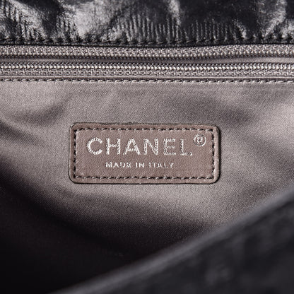Chanel Crinkled Coated Canvas Quilted Flap Black 6 of 10