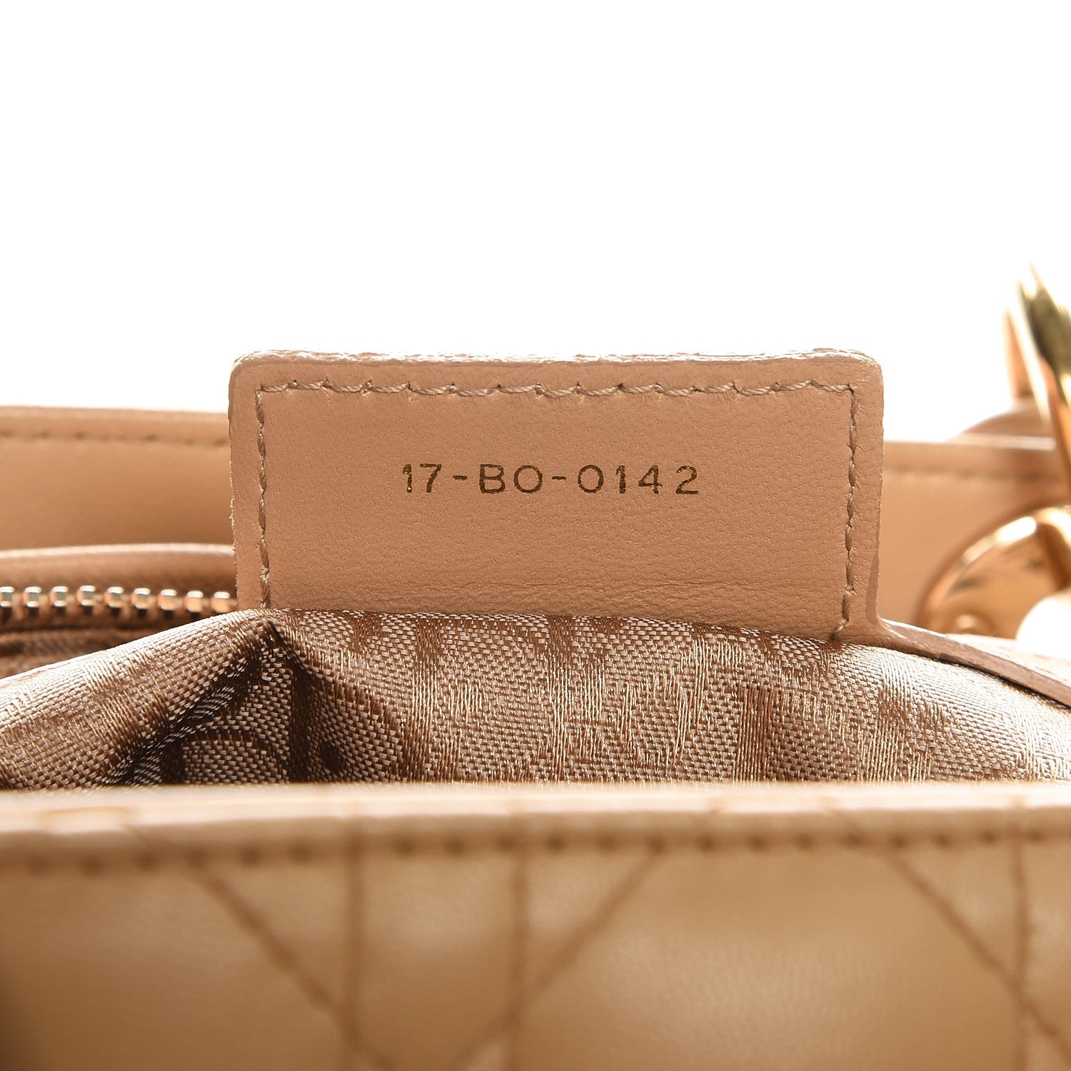 Christian Dior Lambskin Cannage Large Lady Dior Beige 9 of 14