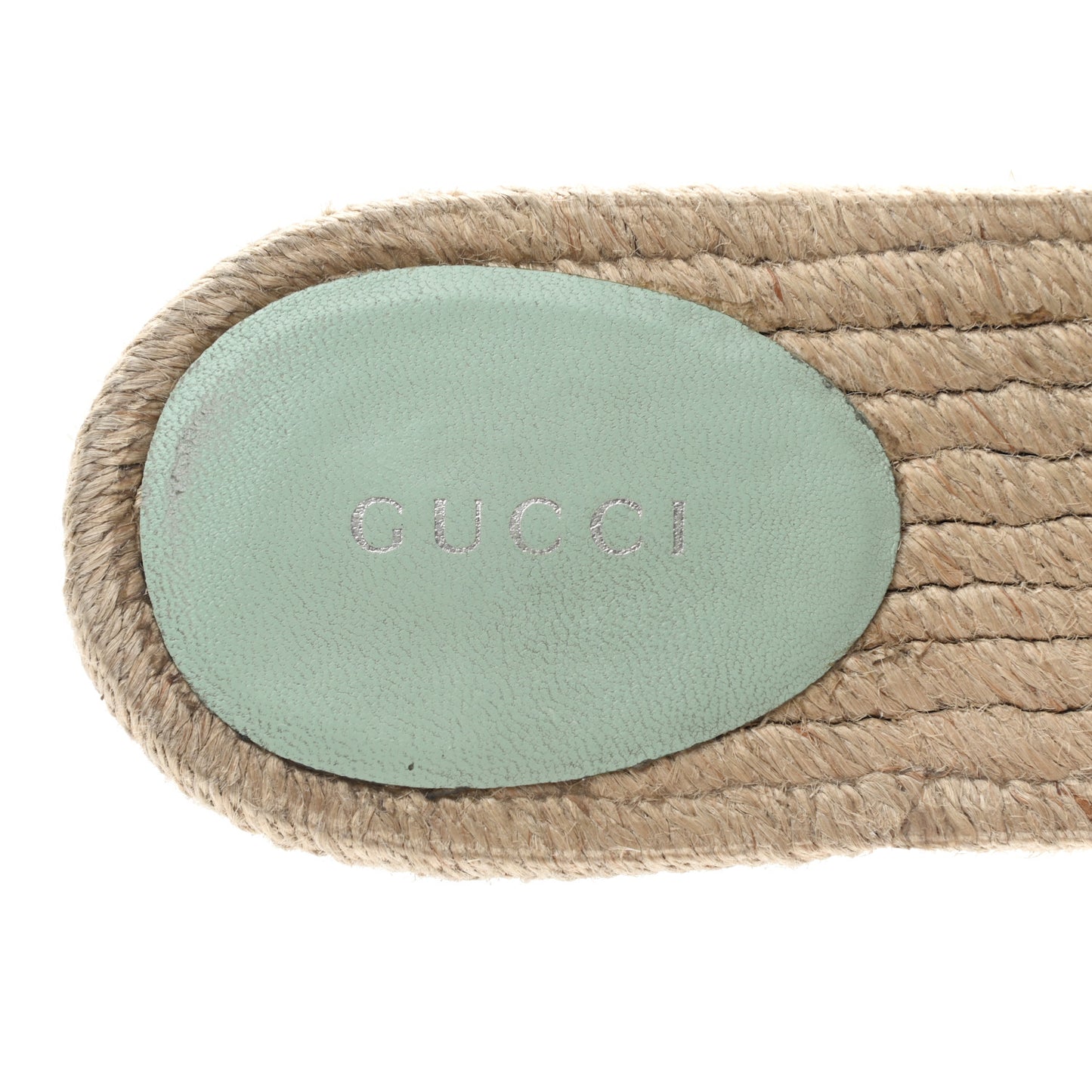 Nappa Matelasse GG Marmont Espadrille Slide Sandals 38 Water Green