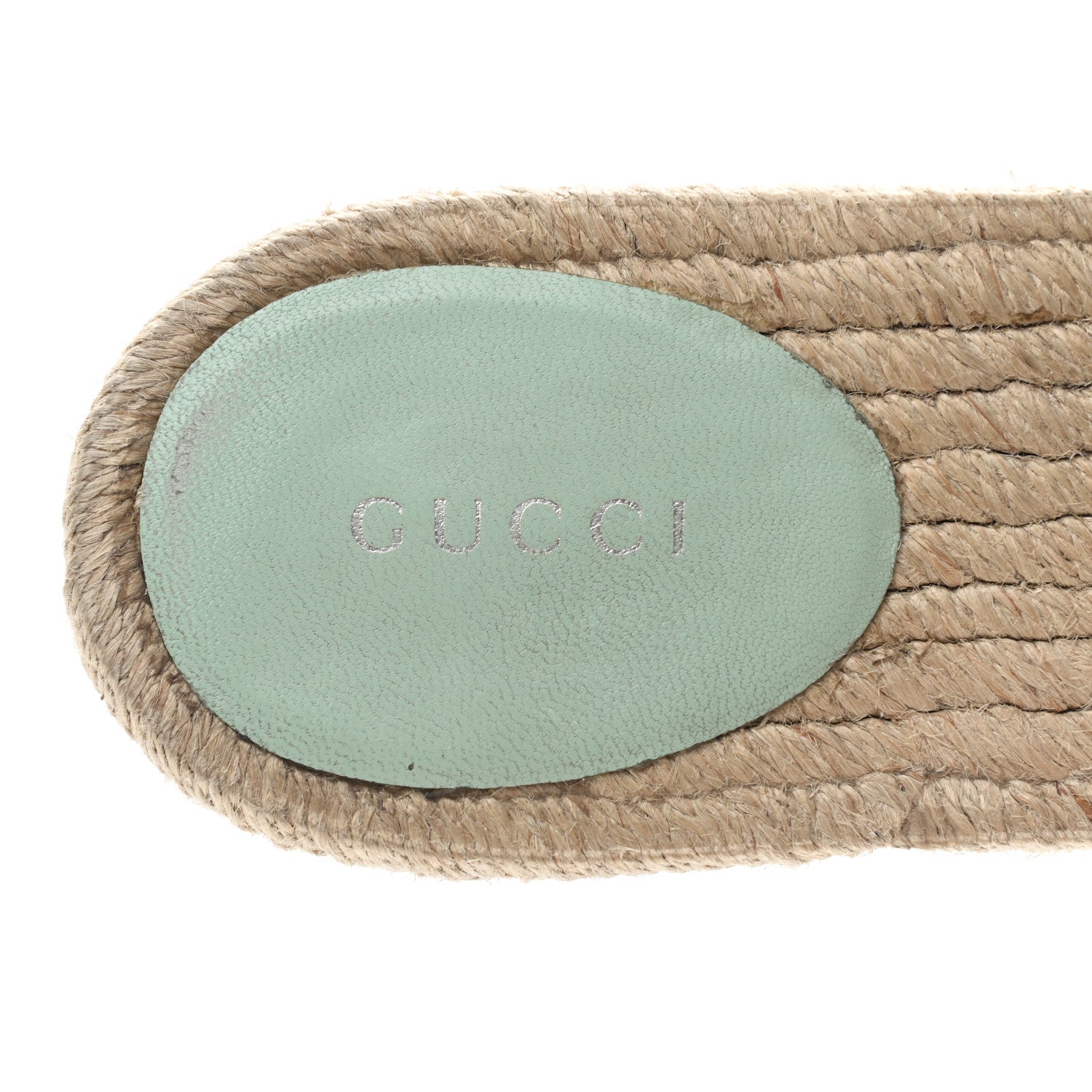 Gucci Nappa Matelasse GG Marmont Espadrille Slide Sandals 38 Water Green 7 of 10