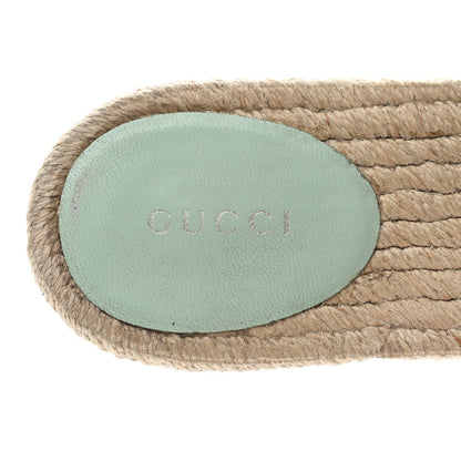 Gucci Nappa Matelasse GG Marmont Espadrille Slide Sandals 38 Water Green 7 of 10
