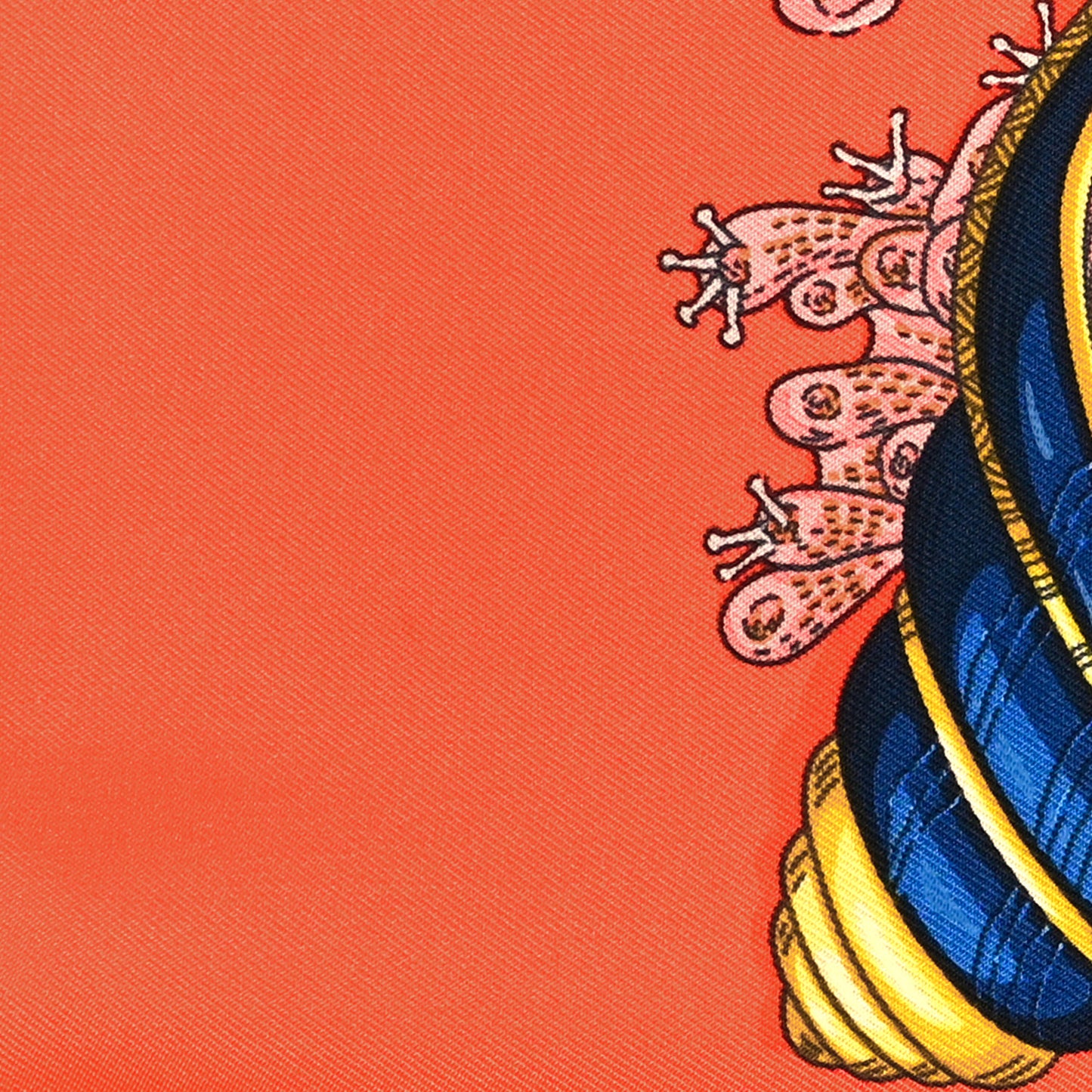 Silk Chemins De Corail Scarf 90 Orange Emeraude Jaune D'or