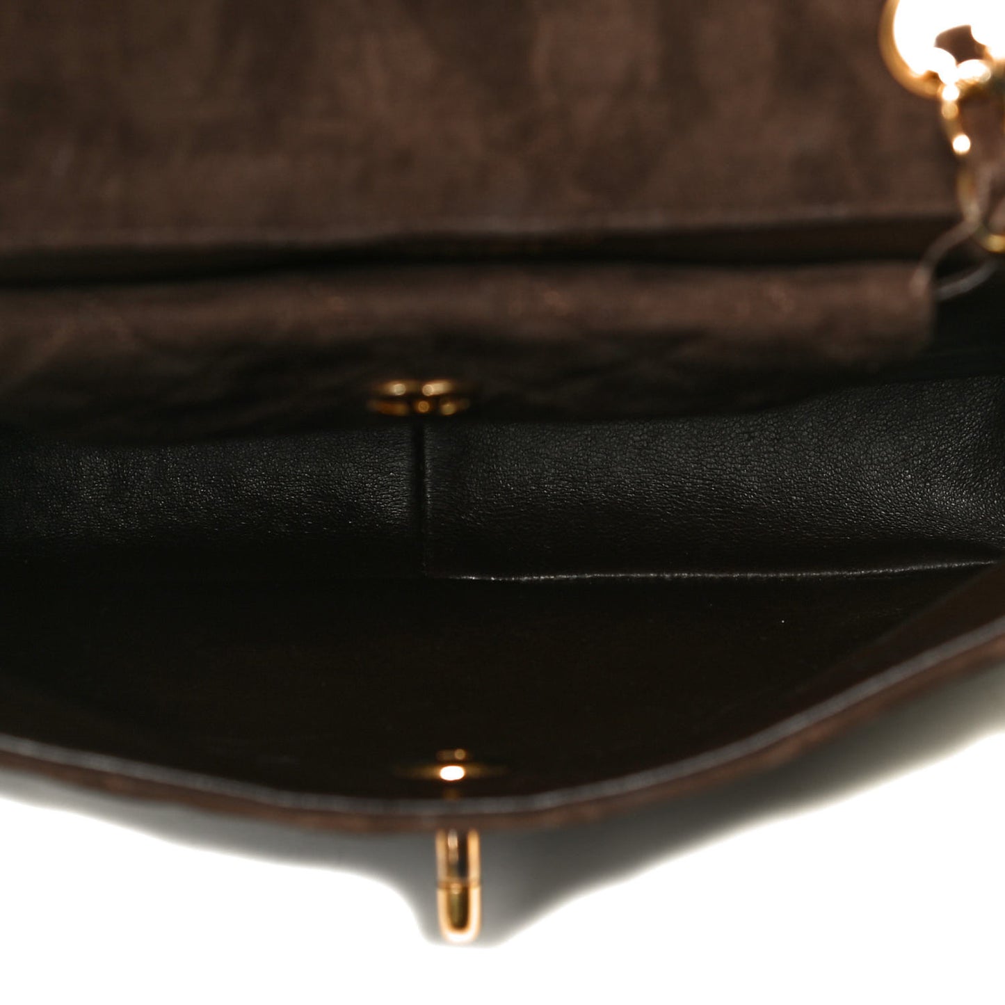 Suede Stitched Flap Shoulder Bag Brown