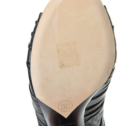 Chanel Lambskin Patent Bows Short Boots 40 Black 9 of 9