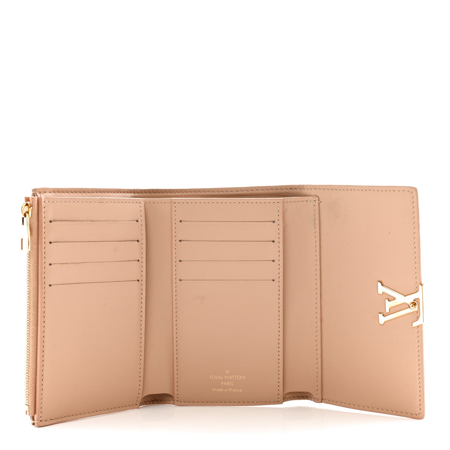 Louis Vuitton LOUIS VUITTON Taurillon Embellished Capucines Compact Wallet Beige 5 of 14
