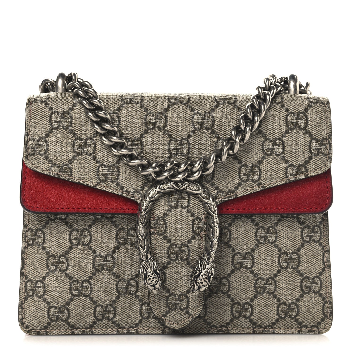 Gucci GG Supreme Monogram Mini Dionysus Shoulder Bag Hibiscus Red 1 of 11