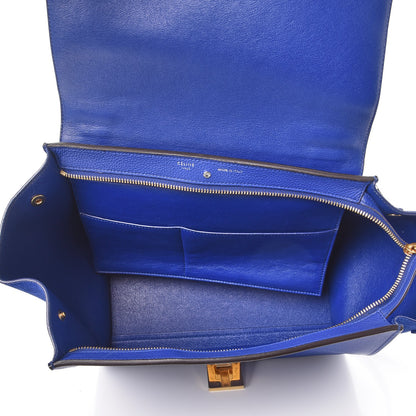 Celine Drummed Calfskin Suede Small Trapeze Indigo 6 of 8