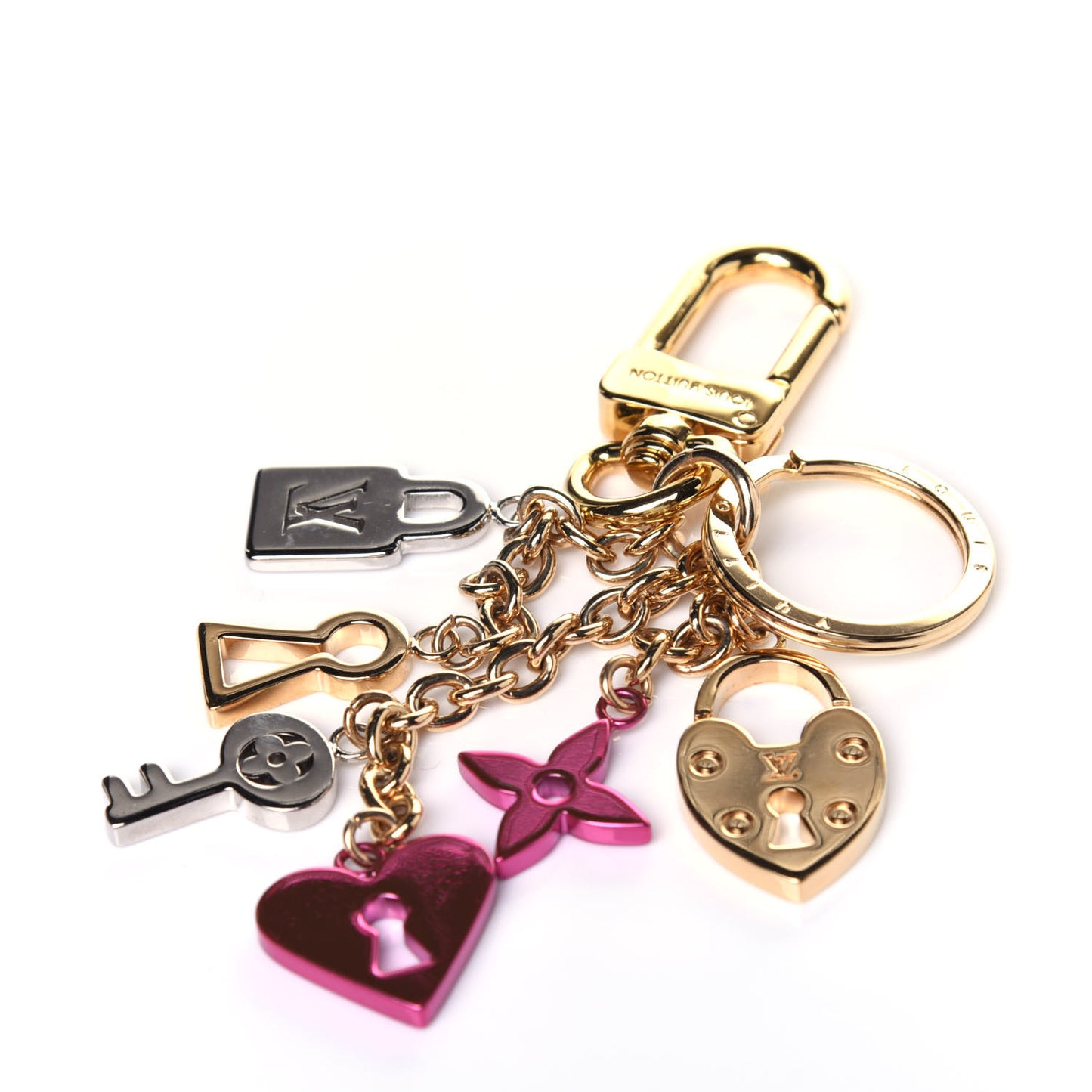 Love Lock Heart Key Chain Holder Bag Charm