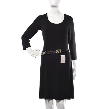 Gucci Calfskin Torchon Double G Chain 25mm Belt 85 34 Black 2 of 5