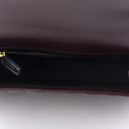 Saint Laurent Grain De Poudre Matelasse Chevron Large Monogram Satchel Rouge Legion 5 of 10