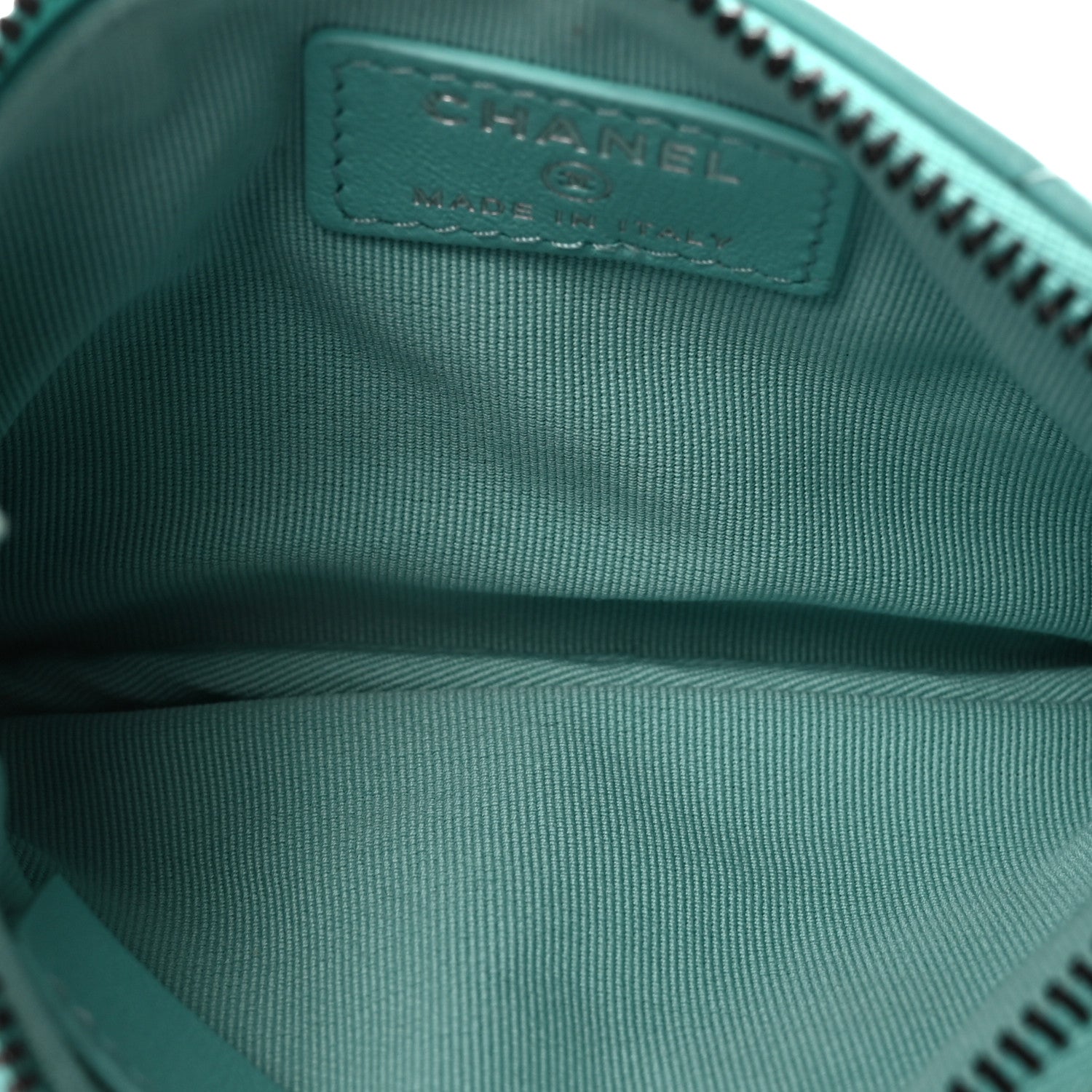 Chanel Lambskin Quilted Small Cosmetic Case Turquoise 5 of 8