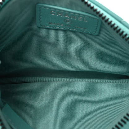 Chanel Lambskin Quilted Small Cosmetic Case Turquoise 5 of 8